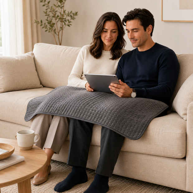 Hemvkin UZX60120 extra large gray heating pad lifestyle coverage